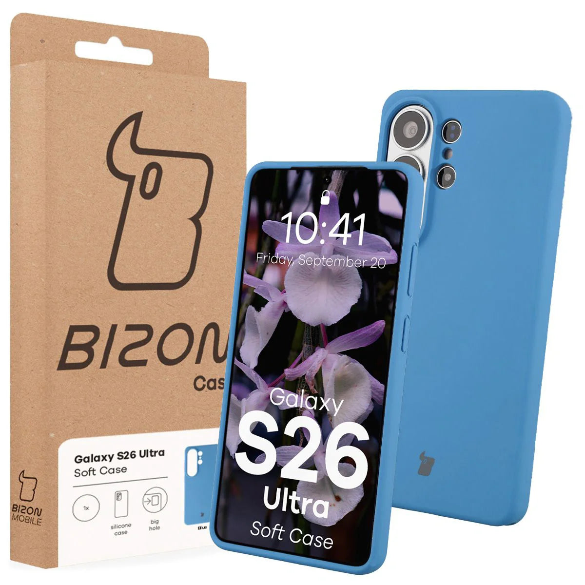 Silikon Handyhülle für Galaxy S26 Ultra, Bizon Soft Case, Blau