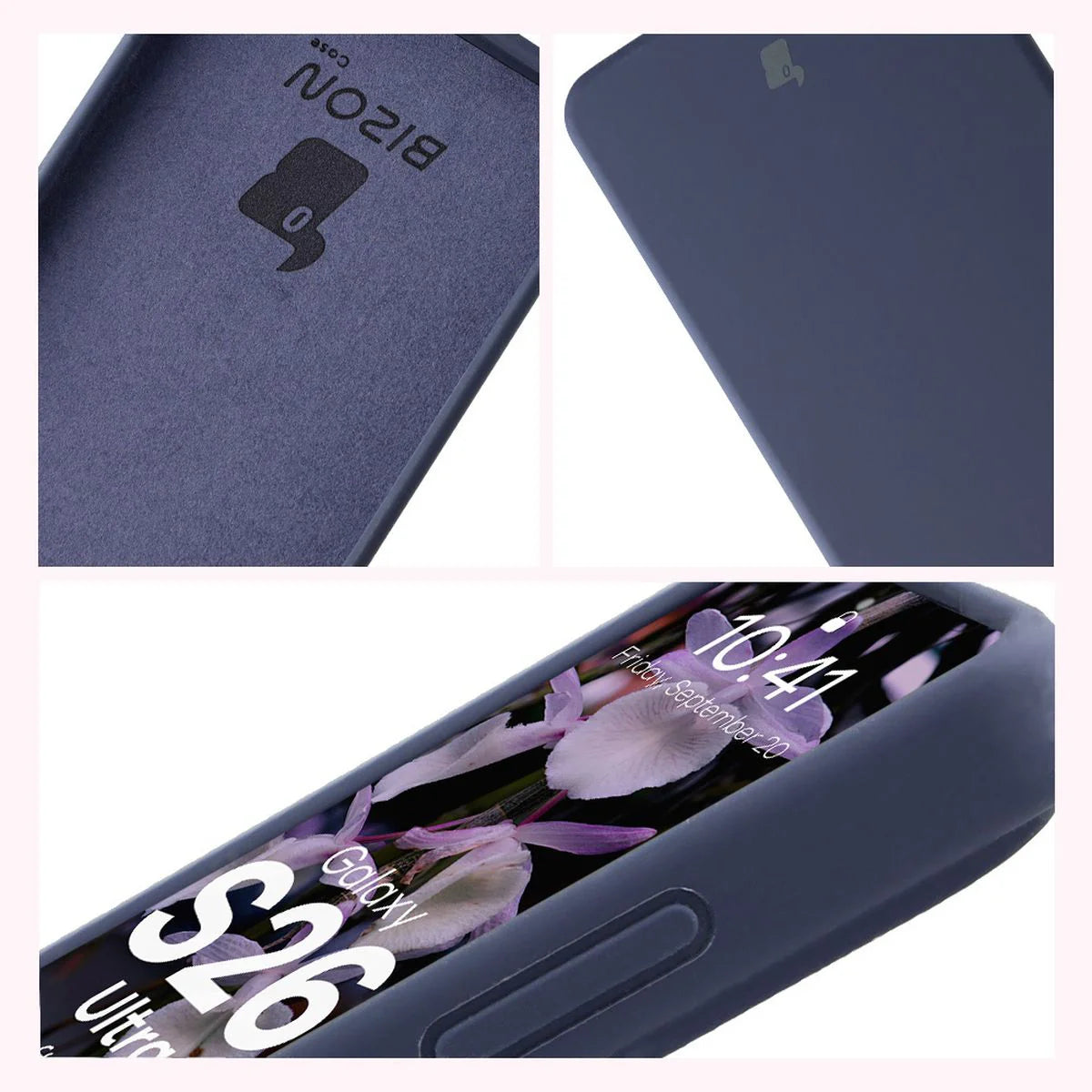 Silikon Handyhülle für Galaxy S26 Ultra, Bizon Soft Case, Dunkelblau