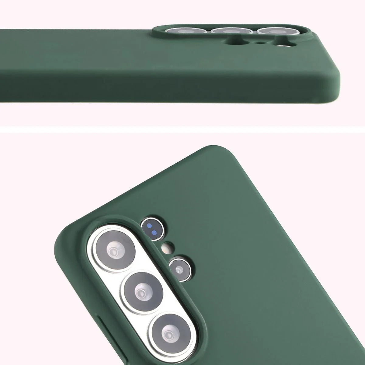 Silikon Handyhülle für Galaxy S26 Ultra, Bizon Soft Case, Dunkelgrün