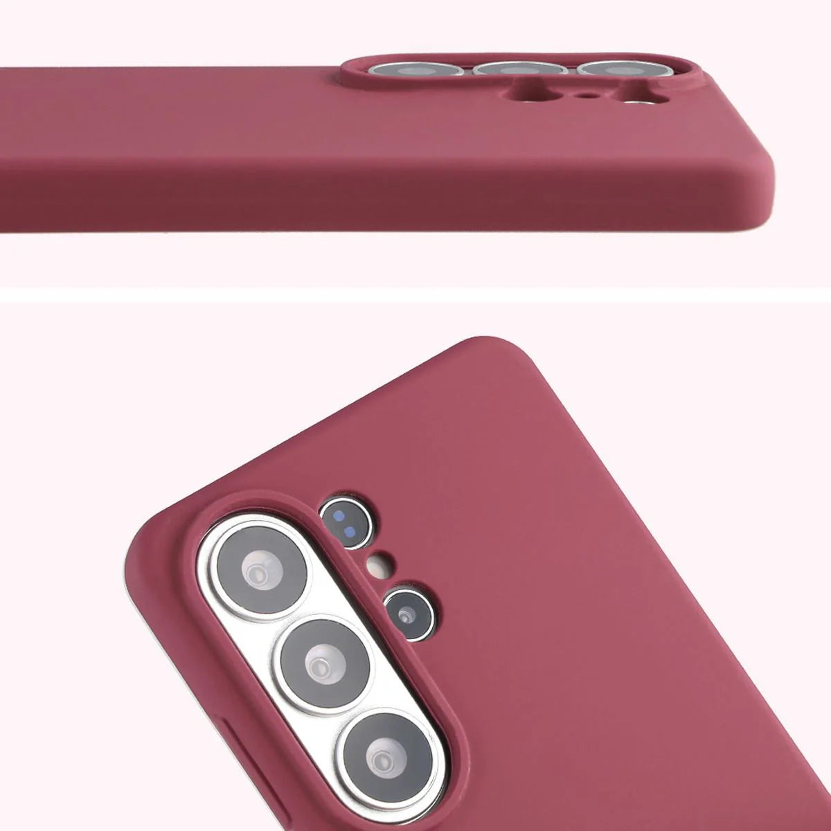 Silikon Handyhülle für Galaxy S26 Ultra, Bizon Soft Case, Pflaumenfarbe