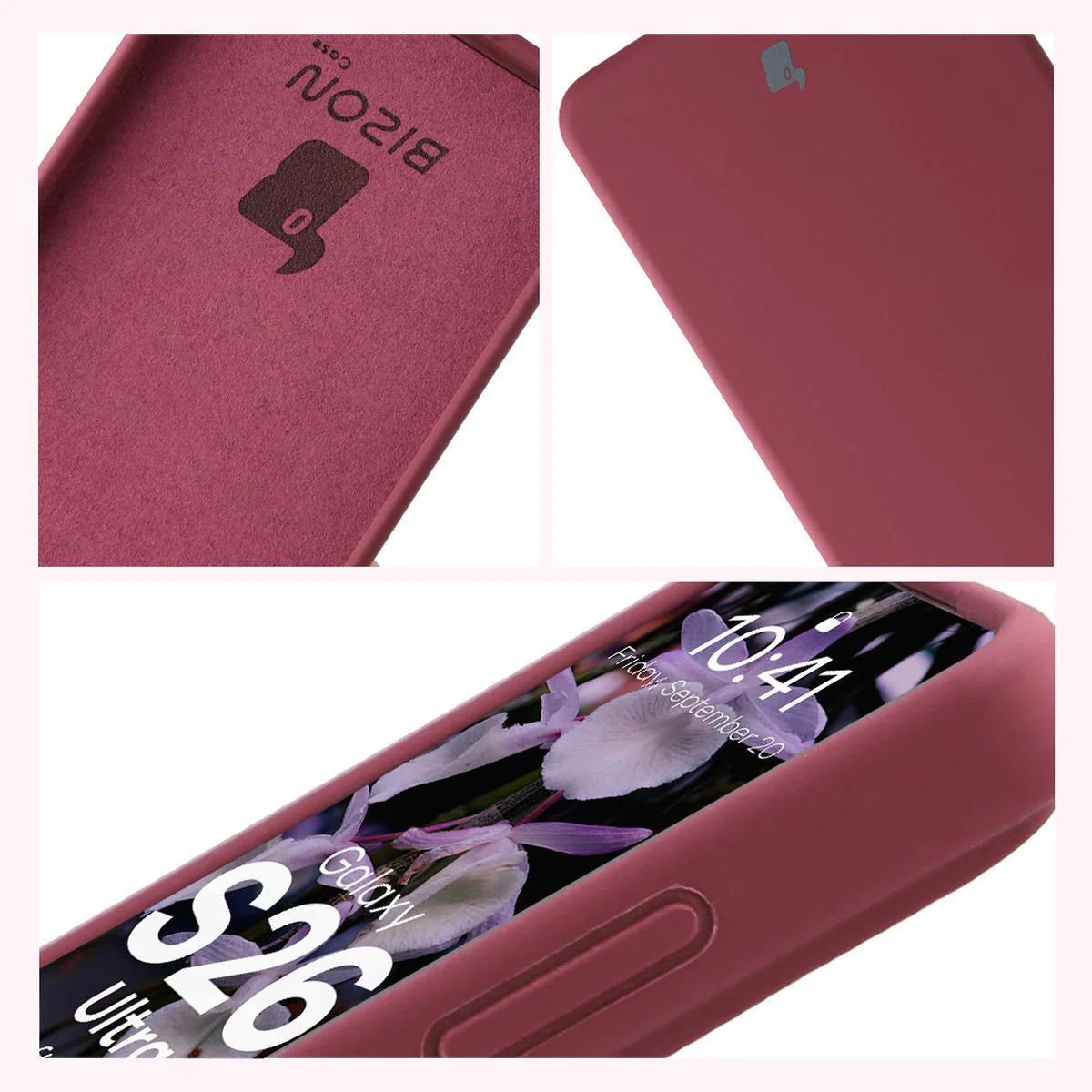 Silikon Handyhülle für Galaxy S26 Ultra, Bizon Soft Case, Pflaumenfarbe