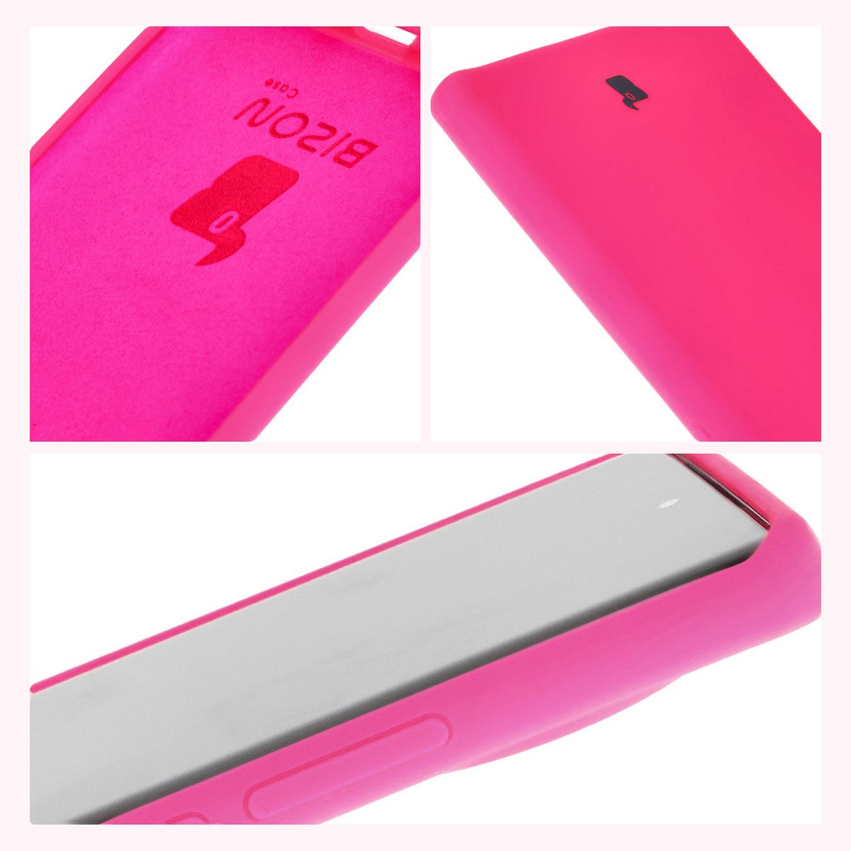 Silikon Handyhülle für Tecno Spark 20 Pro+, Bizon Soft Case, Neon-Pink