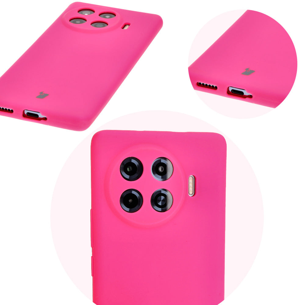 Silikon Handyhülle für Tecno Spark 20 Pro+, Bizon Soft Case, Neon-Pink