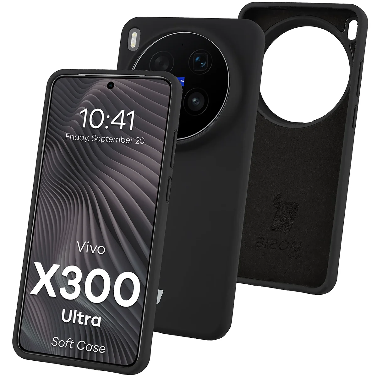 Silikon Handyhülle für Vivo X300 Ultra, Bizon Soft Case, Schwarz