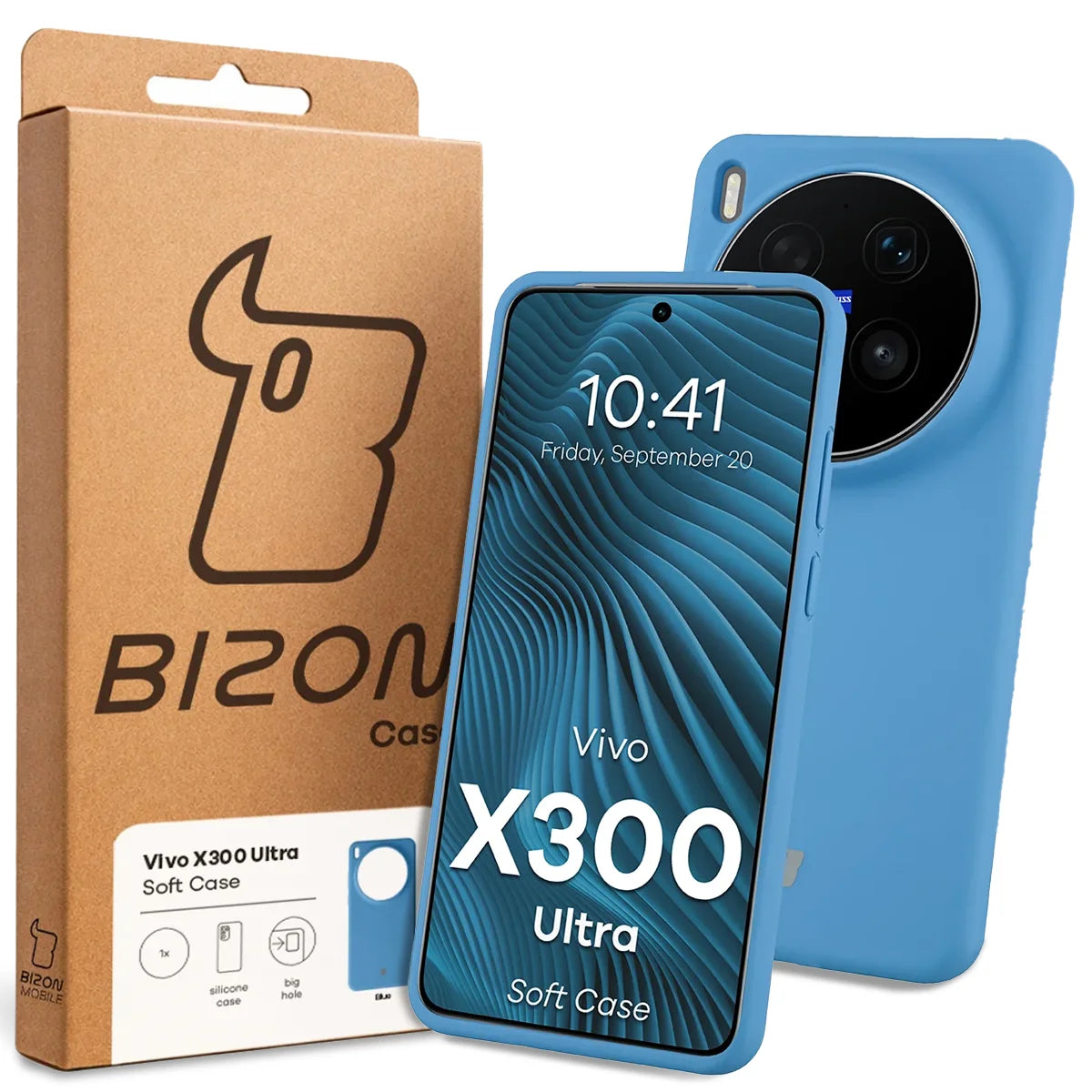 Silikon Handyhülle für Vivo X300 Ultra, Bizon Soft Case, Blau