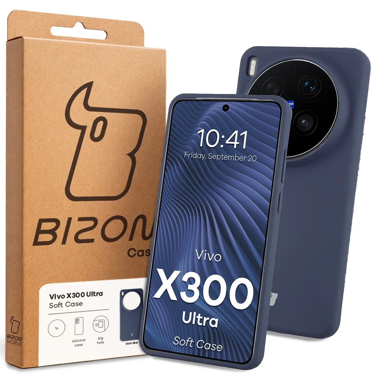 Silikon Handyhülle für Vivo X300 Ultra, Bizon Soft Case, Dunkelblau