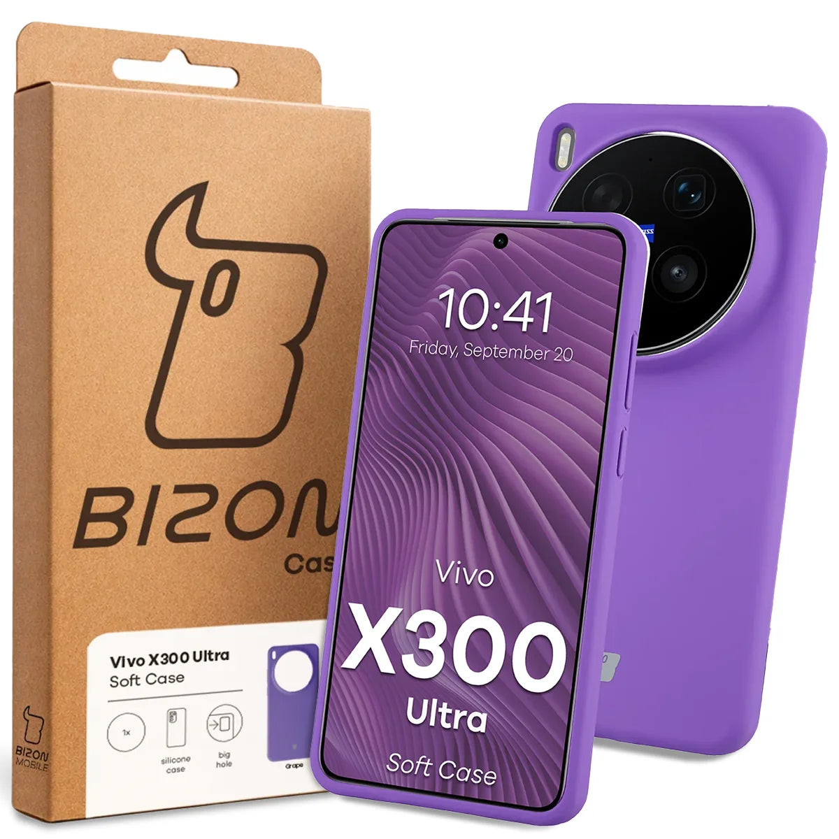 Silikon Handyhülle für Vivo X300 Ultra, Bizon Soft Case, Violett