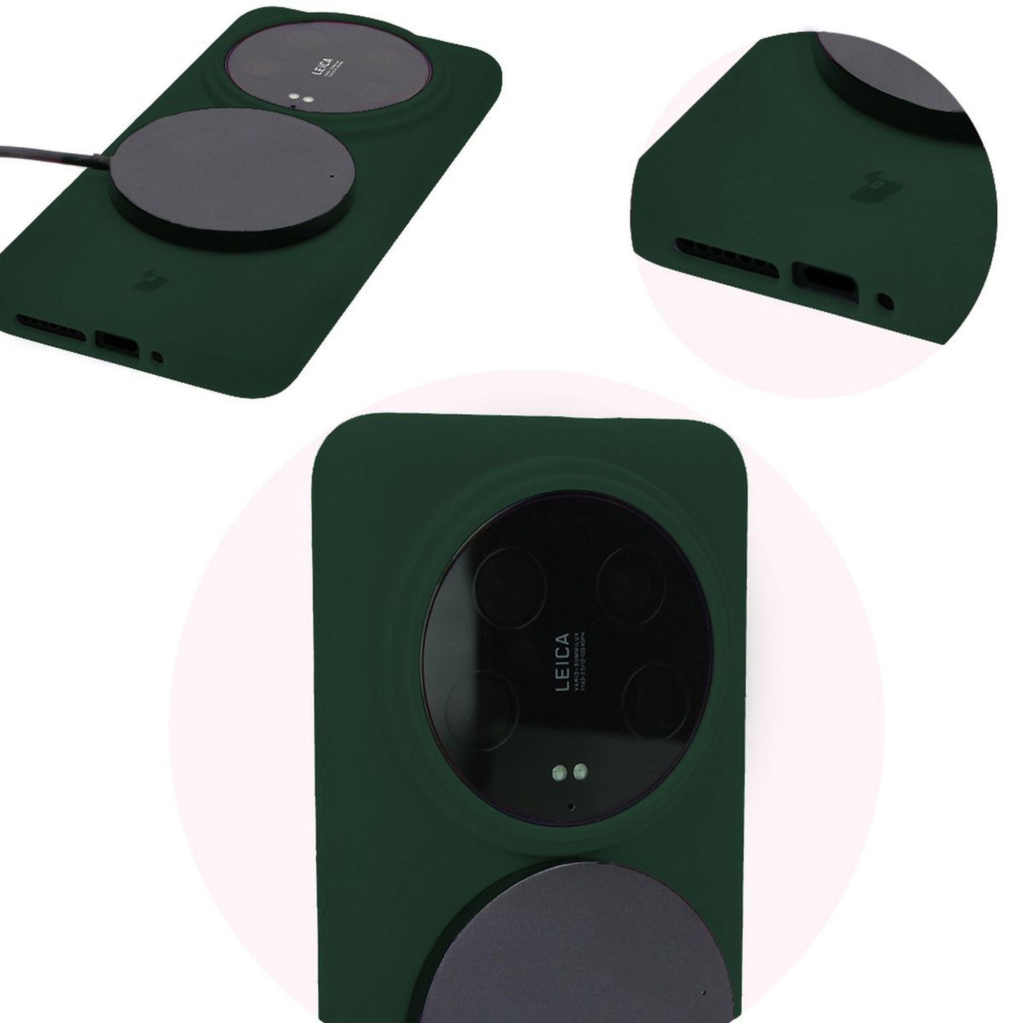 Silikon Handyhülle für Xiaomi 14 Ultra, Bizon Soft Case, Dunkelgrün