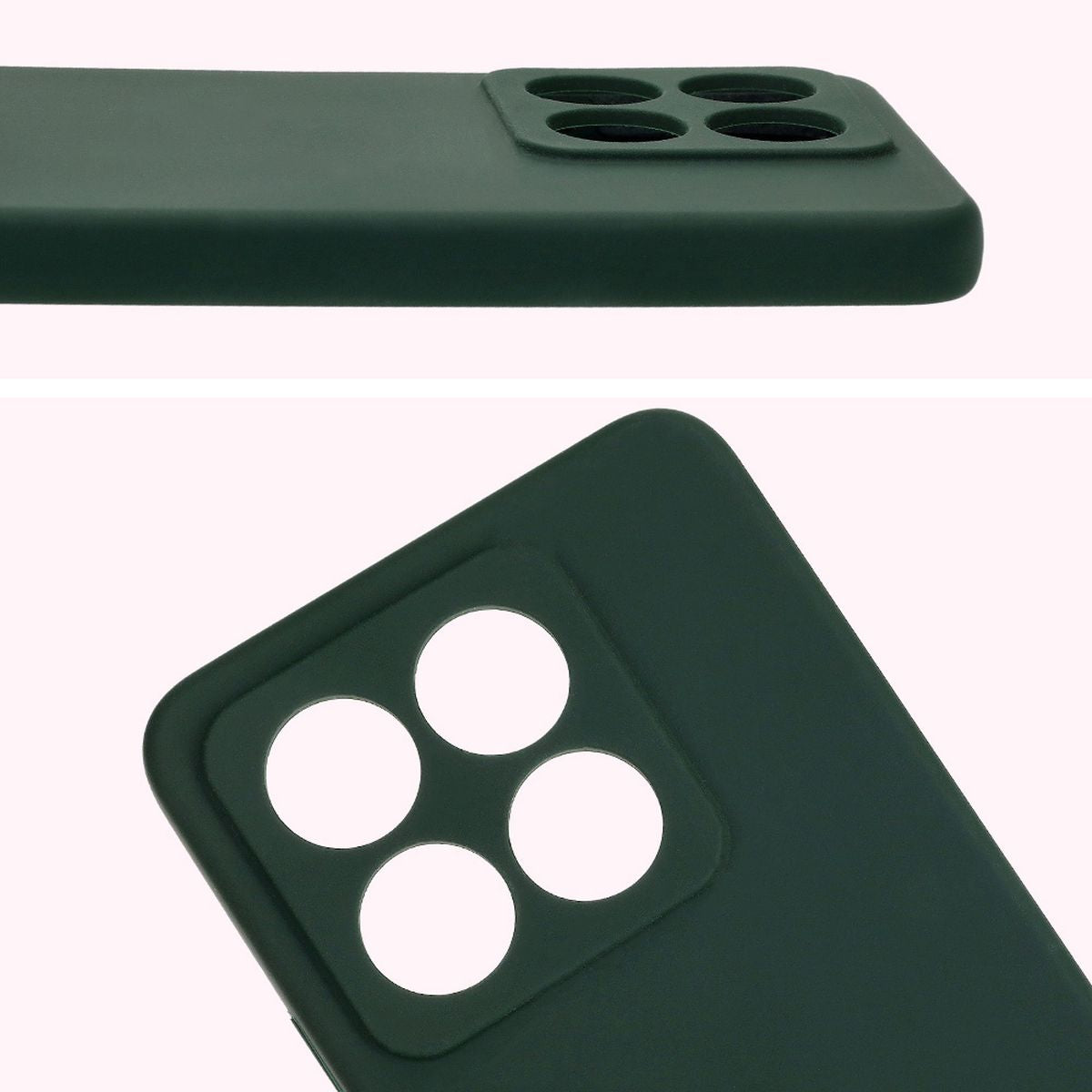 Silikon Handyhülle für Xiaomi 14T, Bizon Soft Case, Dunkelgrün