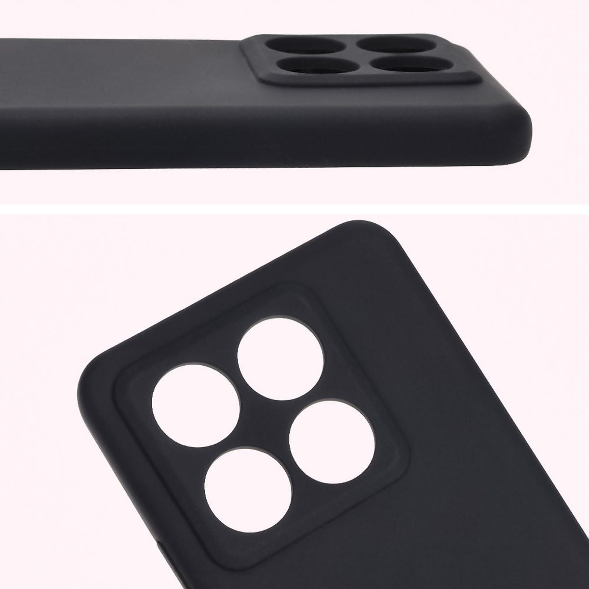 Silikon Handyhülle für Xiaomi 14T Pro, Bizon Soft Case, Schwarz