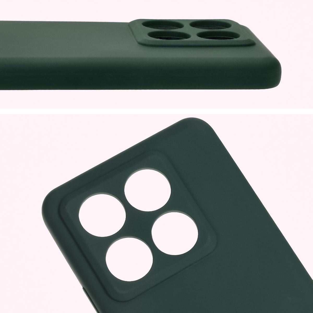 Silikon Handyhülle für Xiaomi 14T Pro, Bizon Soft Case, Dunkelgrün