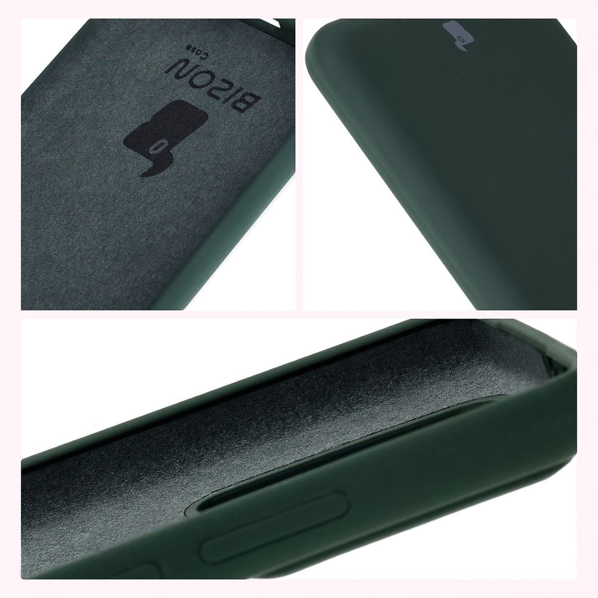 Silikon Handyhülle für Xiaomi 14T Pro, Bizon Soft Case, Dunkelgrün