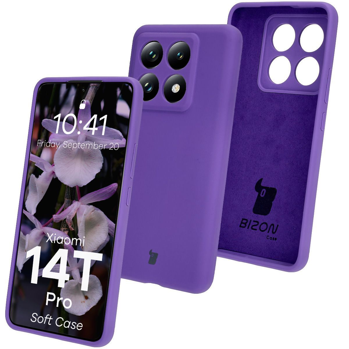 Silikon Handyhülle für Xiaomi 14T Pro, Bizon Soft Case, Violett