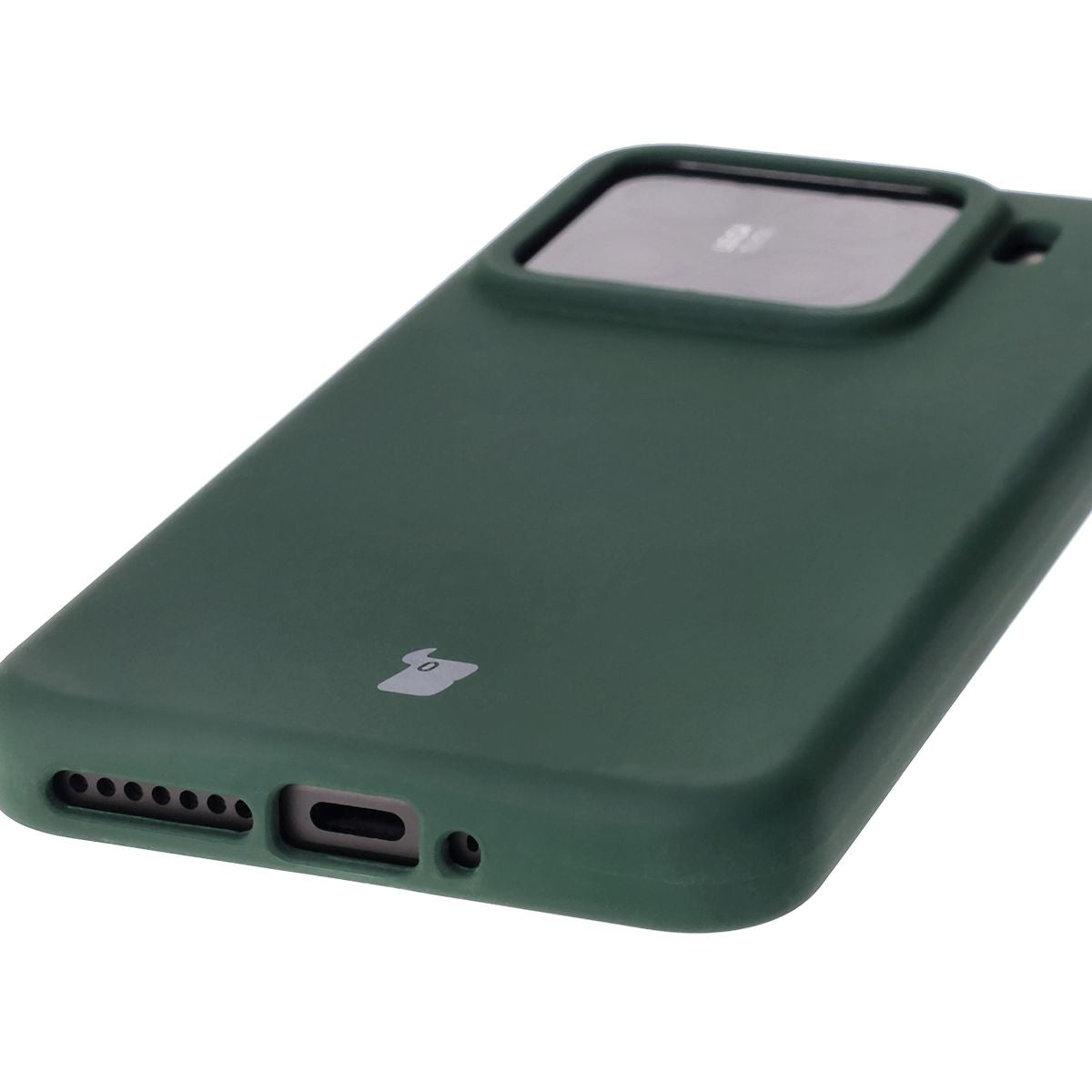 Silikon Handyhülle für Xiaomi 15, Bizon Soft Case, Dunkelgrün