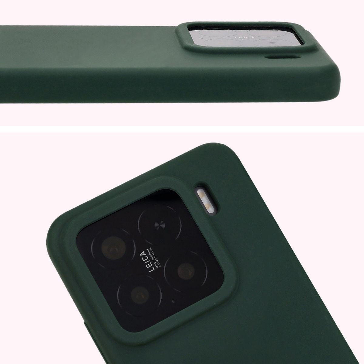 Silikon Handyhülle für Xiaomi 15, Bizon Soft Case, Dunkelgrün