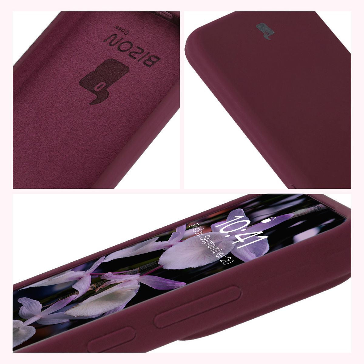 Silikon Handyhülle für Xiaomi 15, Bizon Soft Case, Pflaumenfarbe