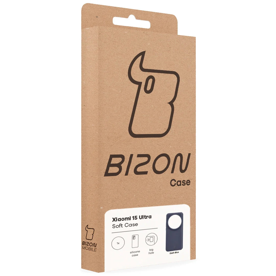 Silikon Handyhülle für Xiaomi 15 Ultra, Bizon Soft Case, Dunkelblau