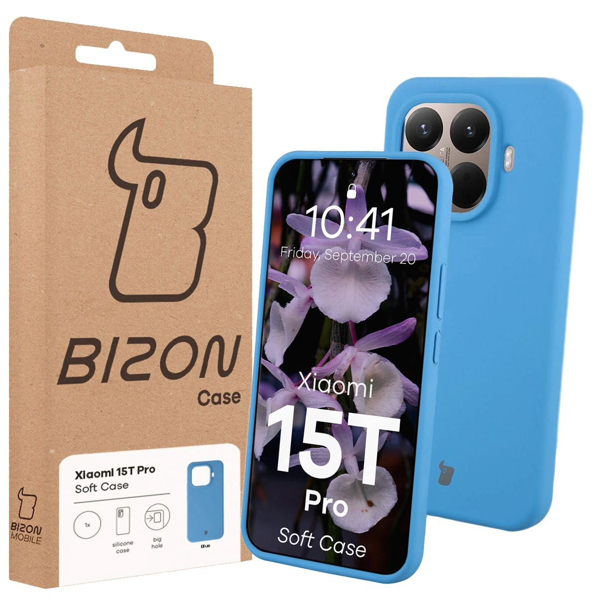 Silikon Handyhülle für Xiaomi 15T Pro, Bizon Soft Case, Blau