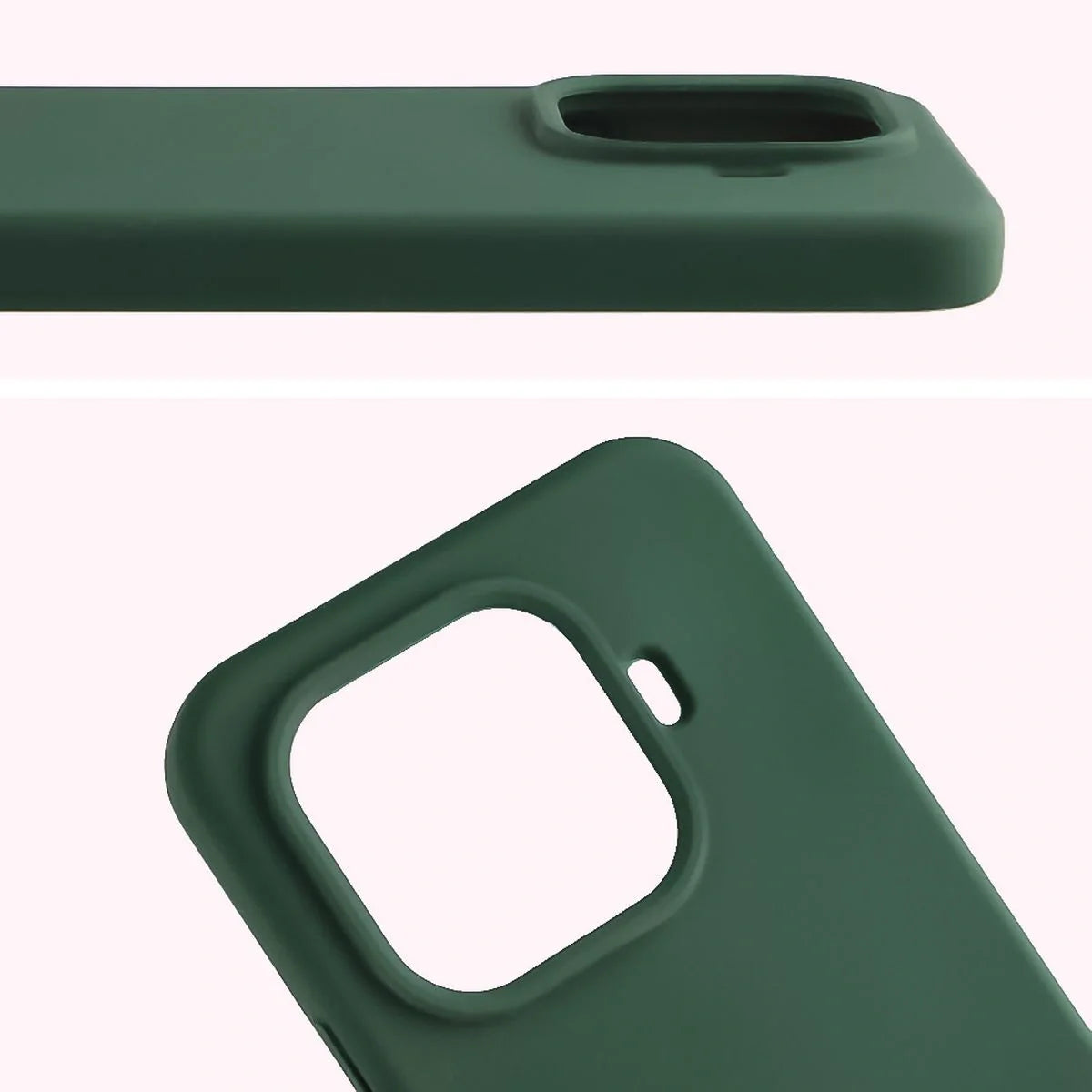 Silikon Handyhülle für Xiaomi 15T Pro, Bizon Soft Case, Dunkelgrün