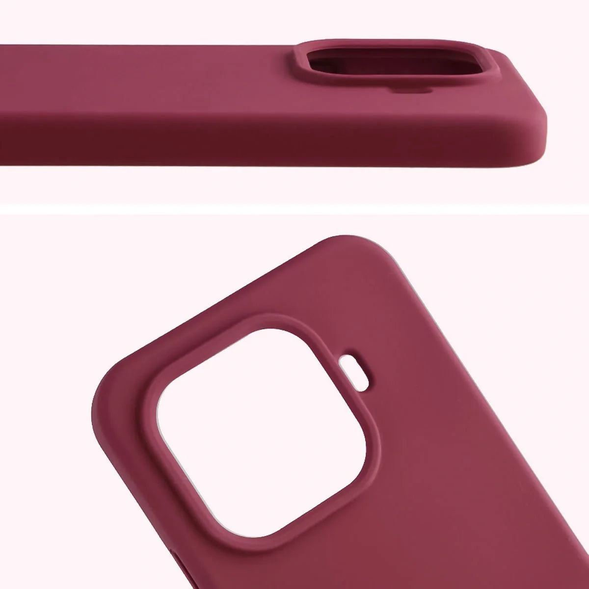 Silikon Handyhülle für Xiaomi 15T Pro, Bizon Soft Case, Pflaumenfarbe