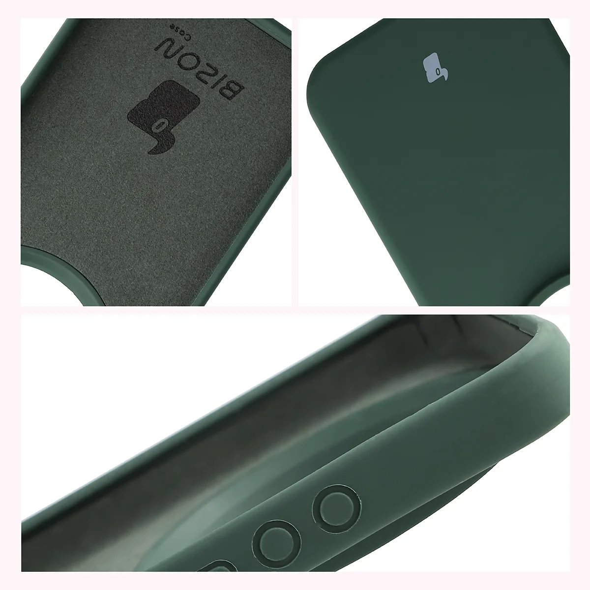 Silikon Handyhülle für Xiaomi 17 Ultra, Bizon Soft Case, Dunkelgrün