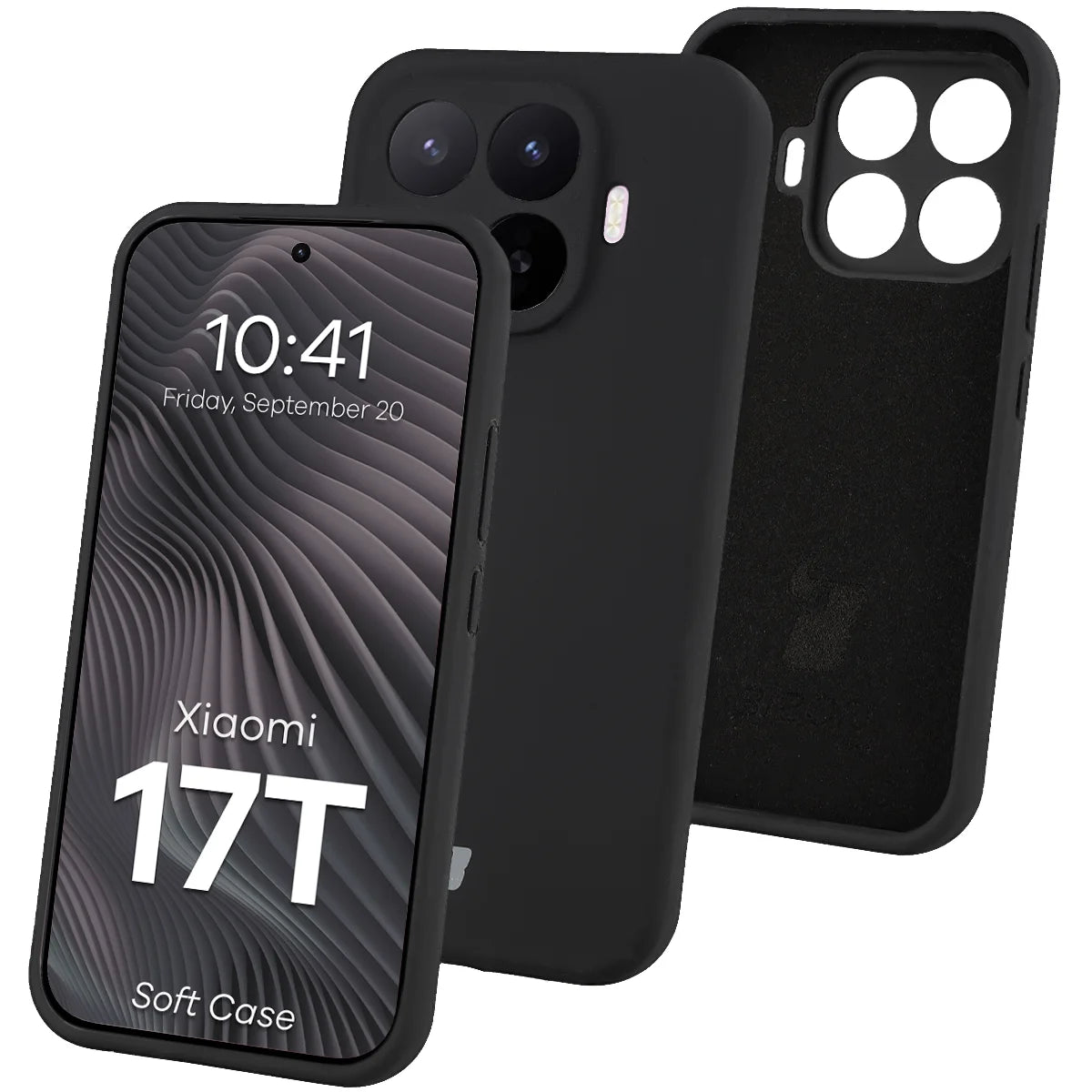 Silikon Handyhülle für Xiaomi 17T, Bizon Soft Case, Schwarz