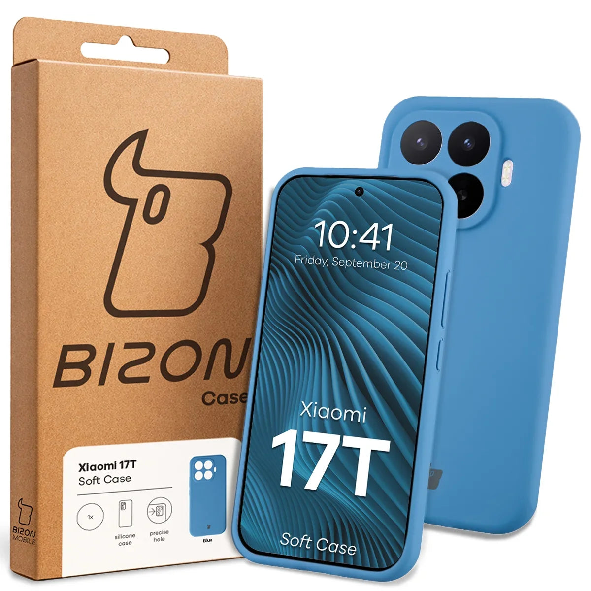 Silikon Handyhülle für Xiaomi 17T, Bizon Soft Case, Blau