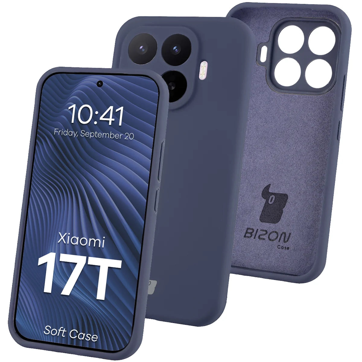 Silikon Handyhülle für Xiaomi 17T, Bizon Soft Case, Dunkelblau