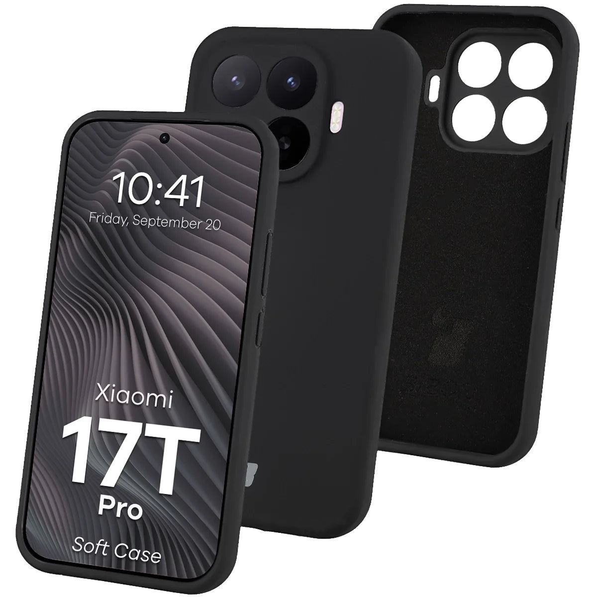 Silikon Handyhülle für Xiaomi 17T Pro, Bizon Soft Case, Schwarz