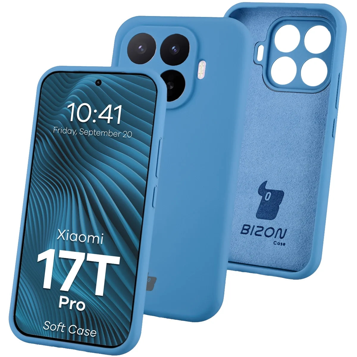 Silikon Handyhülle für Xiaomi 17T Pro, Bizon Soft Case, Blau