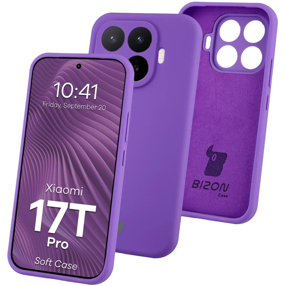 Silikon Handyhülle für Xiaomi 17T Pro, Bizon Soft Case, Violett