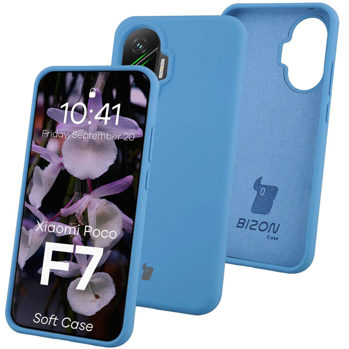 Silikon Handyhülle für Xiaomi POCO F7, Bizon Soft Case, Blau