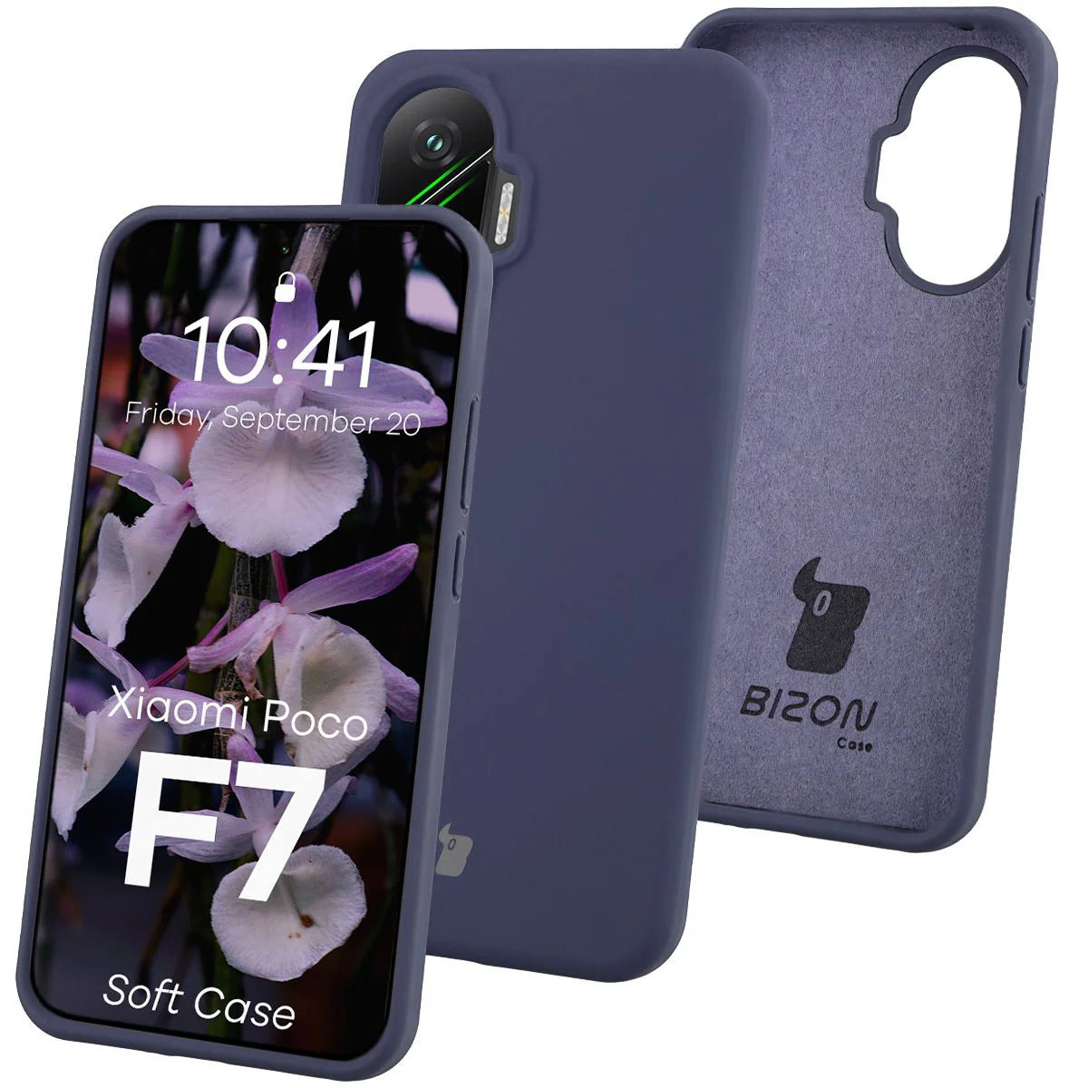 Silikon Handyhülle für Xiaomi POCO F7, Bizon Soft Case, Dunkelblau