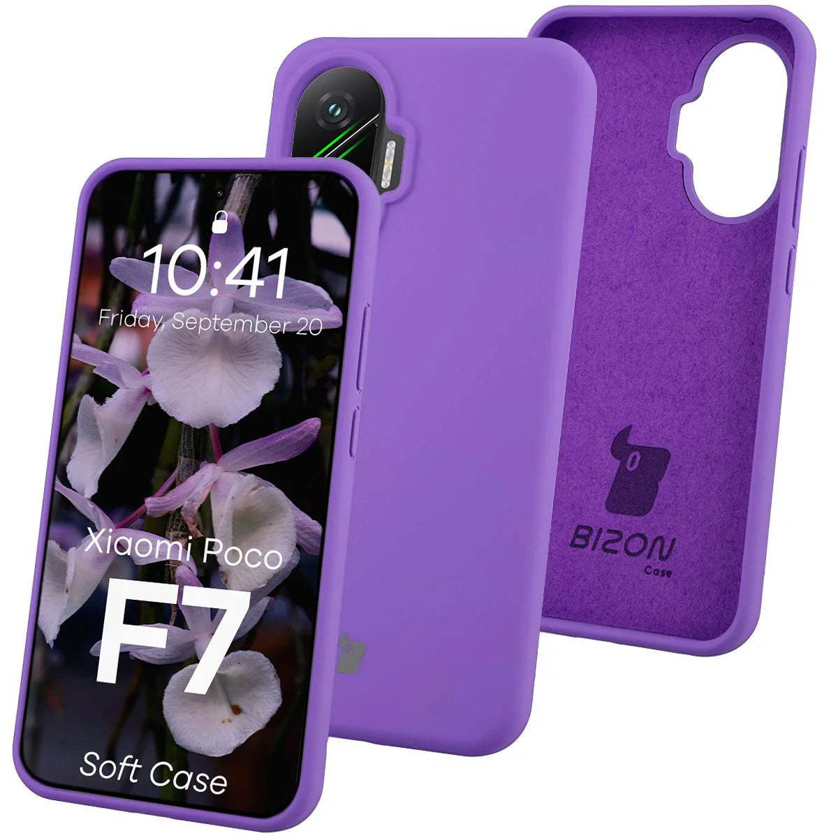 Silikon Handyhülle für Xiaomi POCO F7, Bizon Soft Case, Violett