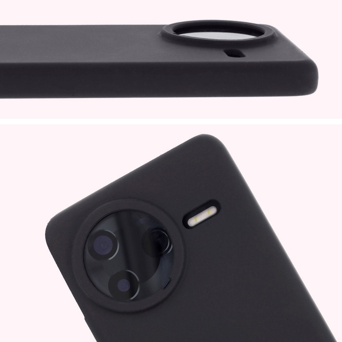 Silikon Handyhülle für Xiaomi POCO F7 Pro, Bizon Soft Case, Schwarz