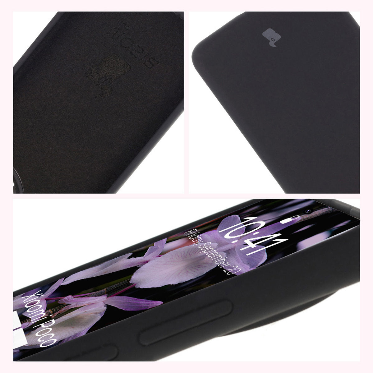 Silikon Handyhülle für Xiaomi POCO F7 Pro, Bizon Soft Case, Schwarz