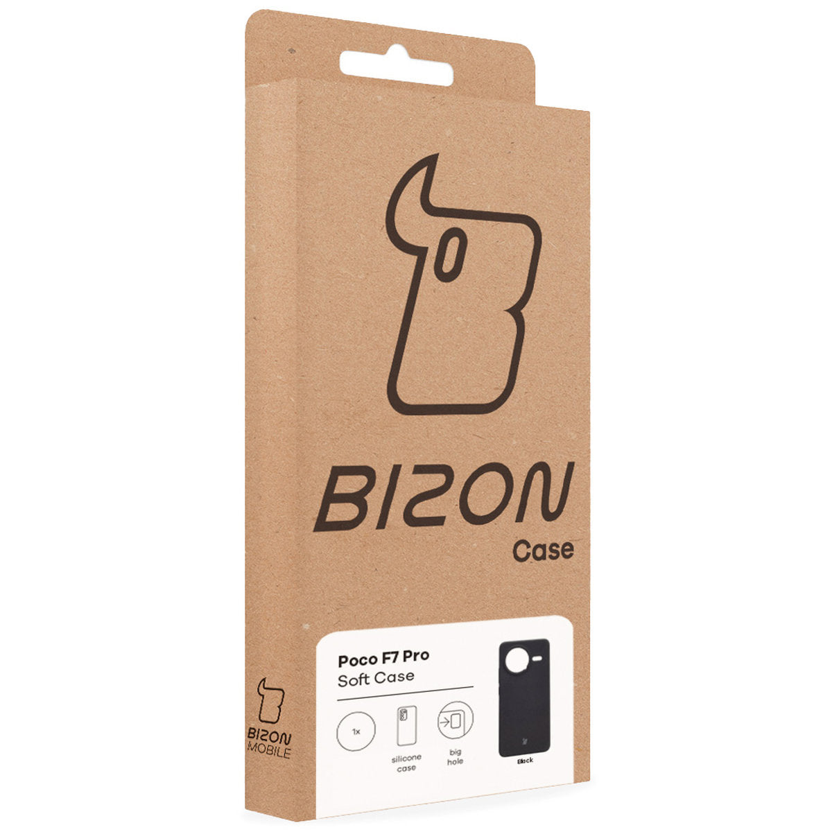 Silikon Handyhülle für Xiaomi POCO F7 Pro, Bizon Soft Case, Schwarz