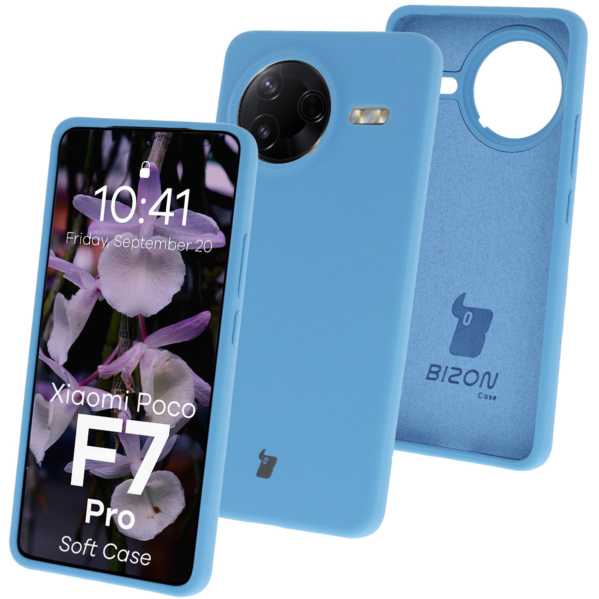 Silikon Handyhülle für Xiaomi POCO F7 Pro, Bizon Soft Case, Blau