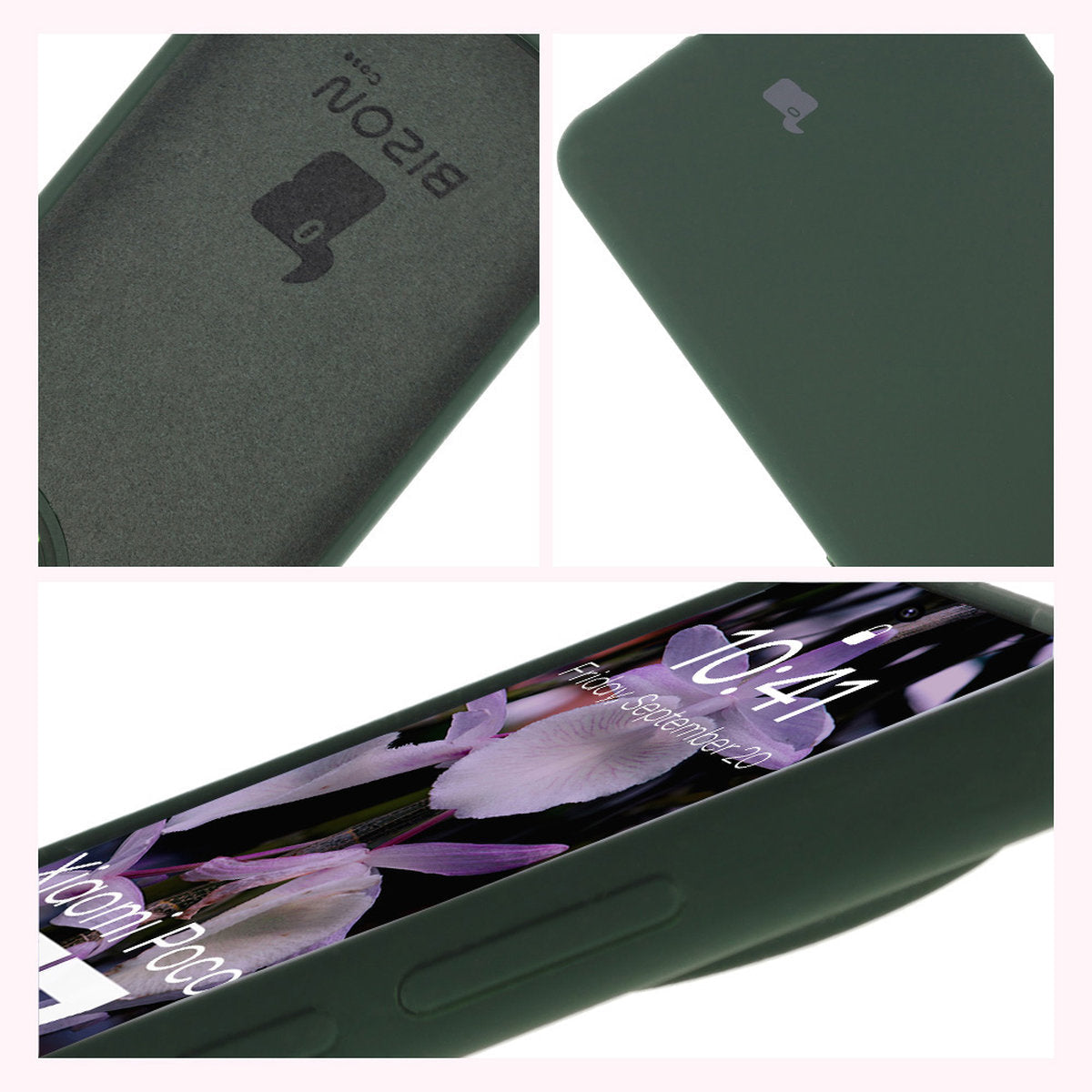 Silikon Handyhülle für Xiaomi POCO F7 Pro, Bizon Soft Case, Dunkelgrün
