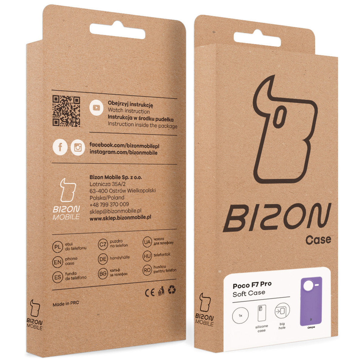 Silikon Handyhülle für Xiaomi POCO F7 Pro, Bizon Soft Case, Violett