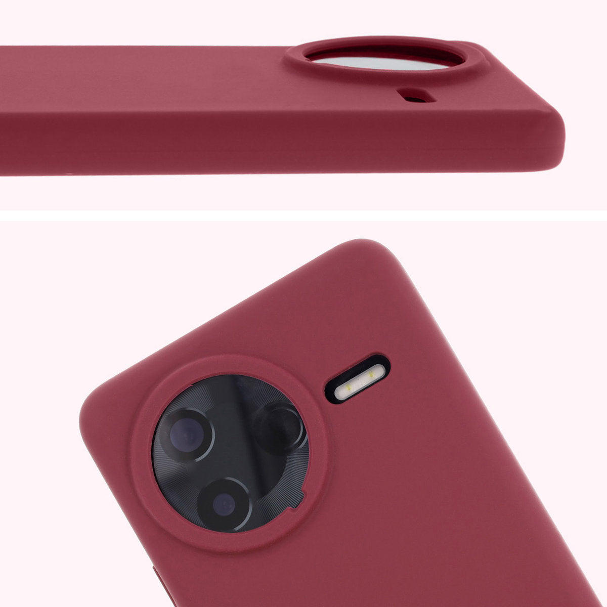 Silikon Handyhülle für Xiaomi POCO F7 Pro, Bizon Soft Case, Pflaumenfarbe
