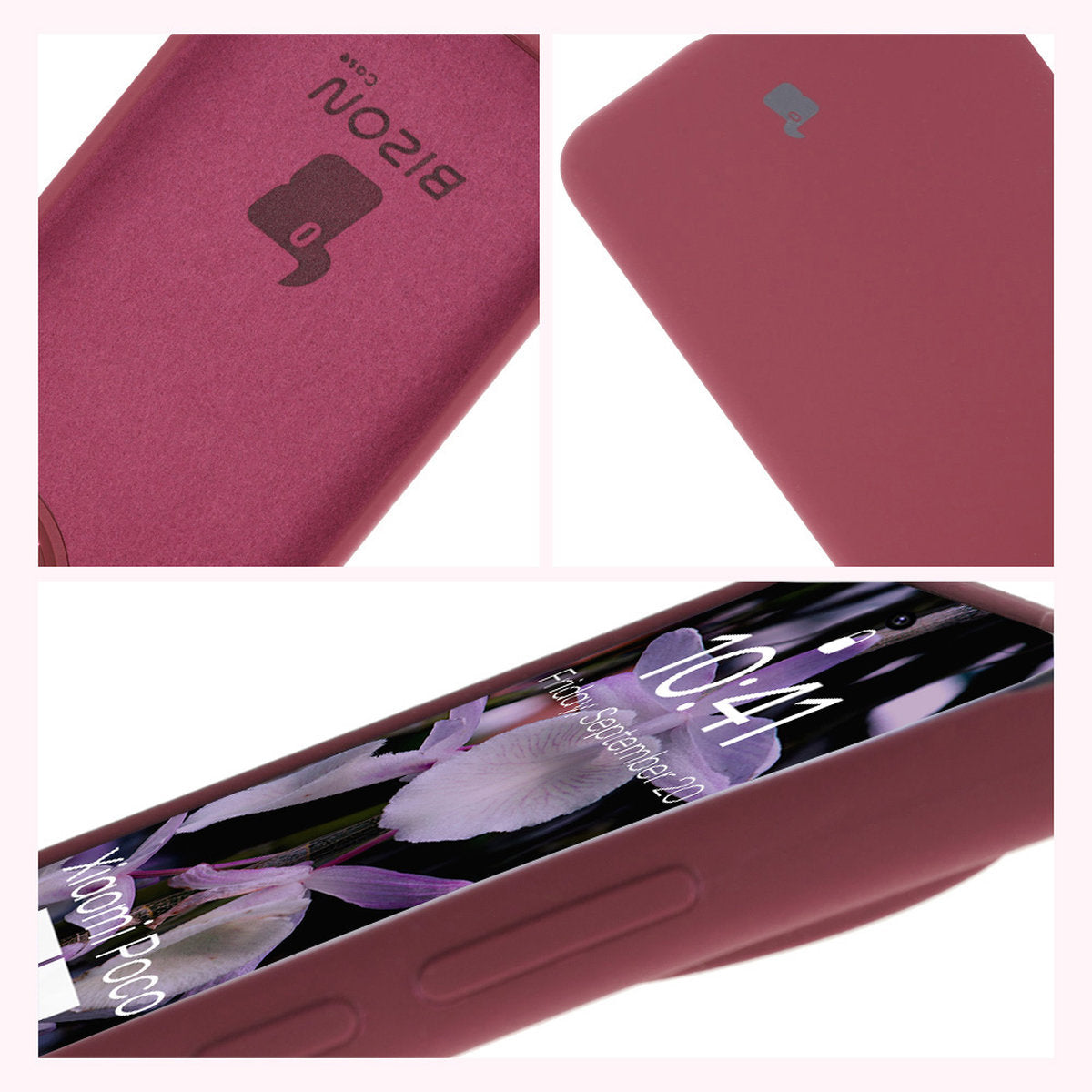Silikon Handyhülle für Xiaomi POCO F7 Pro, Bizon Soft Case, Pflaumenfarbe