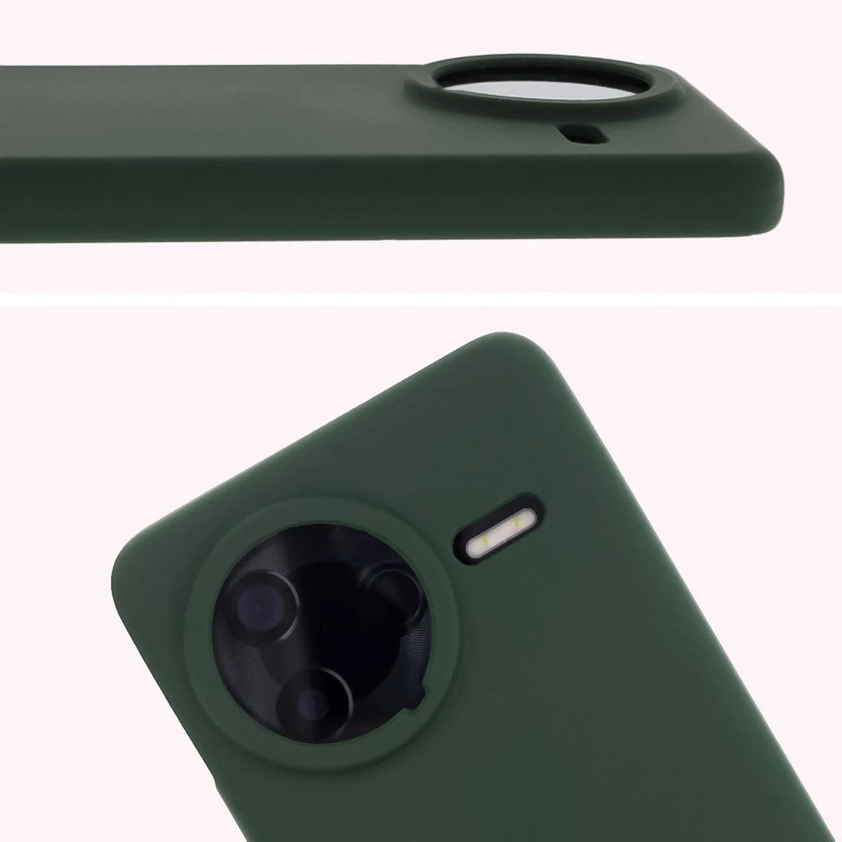 Silikon Handyhülle für Xiaomi POCO F7 Ultra, Bizon Soft Case, Dunkelgrün