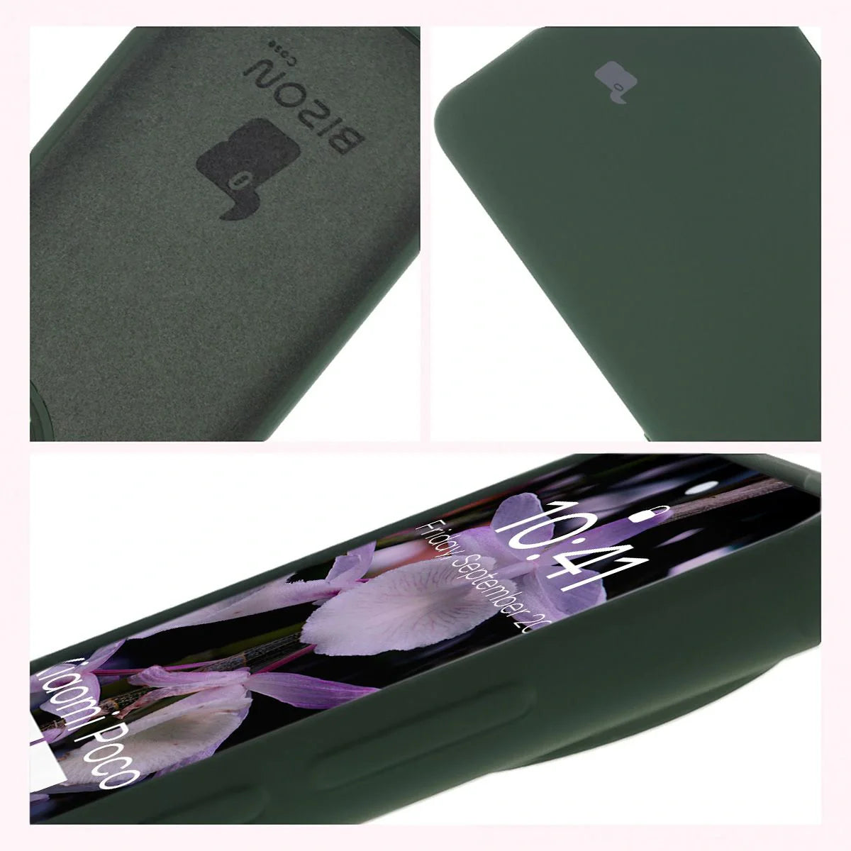 Silikon Handyhülle für Xiaomi POCO F7 Ultra, Bizon Soft Case, Dunkelgrün