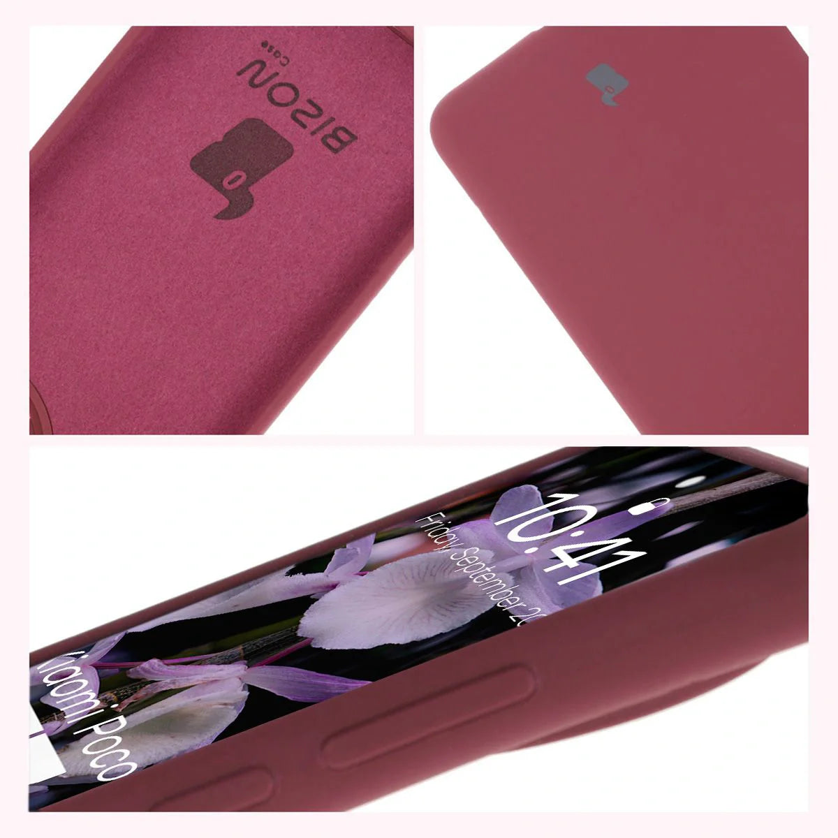 Silikon Handyhülle für Xiaomi POCO F7 Ultra, Bizon Soft Case, Pflaumenfarbe