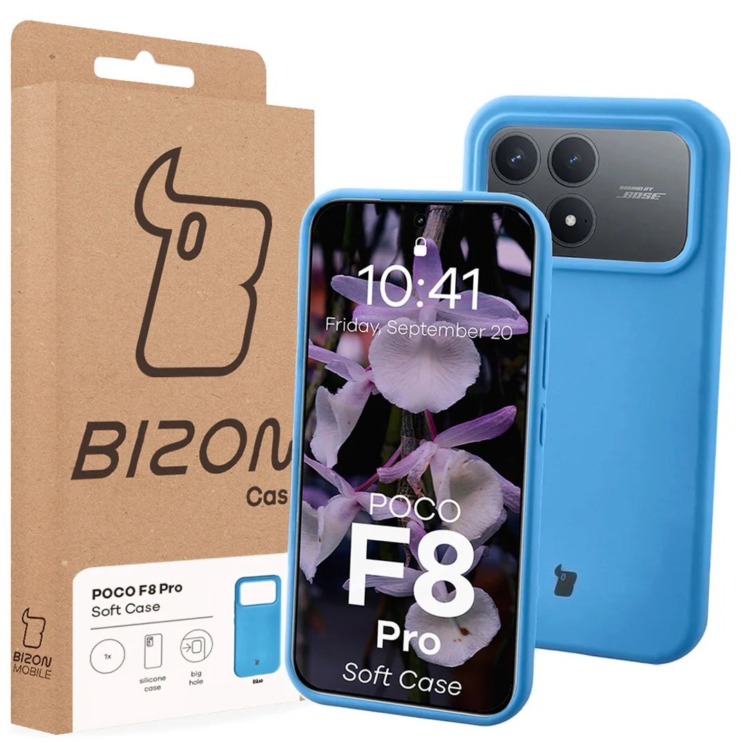 Silikon Handyhülle für Xiaomi POCO F8 Pro, Bizon Soft Case, Blau
