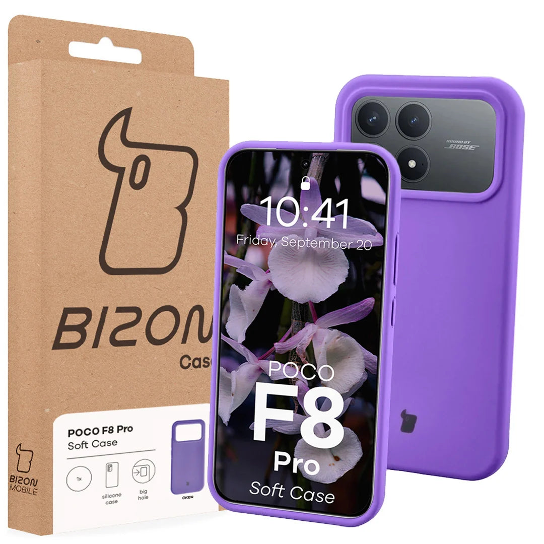 Silikon Handyhülle für Xiaomi POCO F8 Pro, Bizon Soft Case, Violett