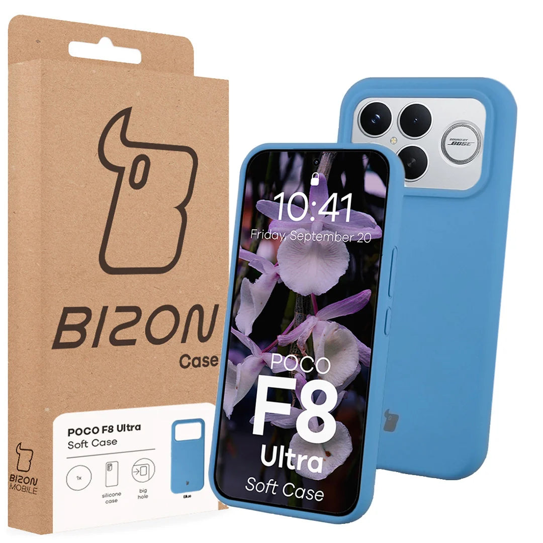 Silikon Handyhülle für Xiaomi POCO F8 Ultra, Bizon Soft Case, Blau