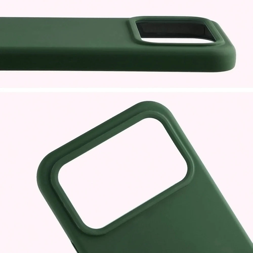 Silikon Handyhülle für Xiaomi POCO F8 Ultra, Bizon Soft Case, Dunkelgrün