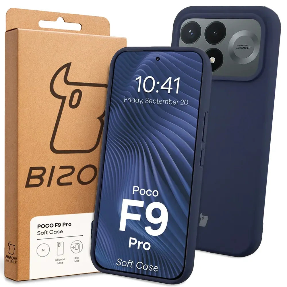 Silikon Handyhülle für Xiaomi POCO F9 Pro, Bizon Soft Case, Dunkelblau (7/7)